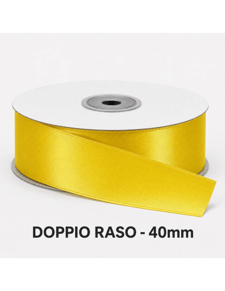 Nastro Doppio Raso 38 mm x 50 m - Giallo - bobina