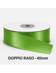 Nastro Doppio Raso 38 mm x 50 m - Verde Mela - bobina