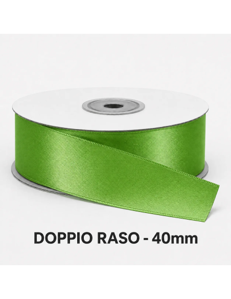 Nastro Doppio Raso 38 mm x 50 m - Verde Mela - bobina