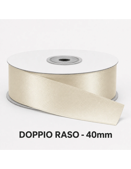 Nastro Doppio Raso 38 mm x 50 m - Naturale - bobina