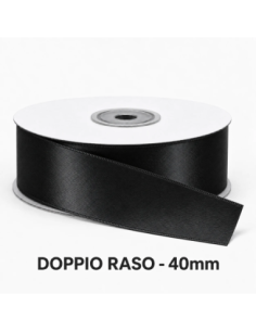 Nastro Doppio Raso 38 mm x 50 m - Nero - bobina