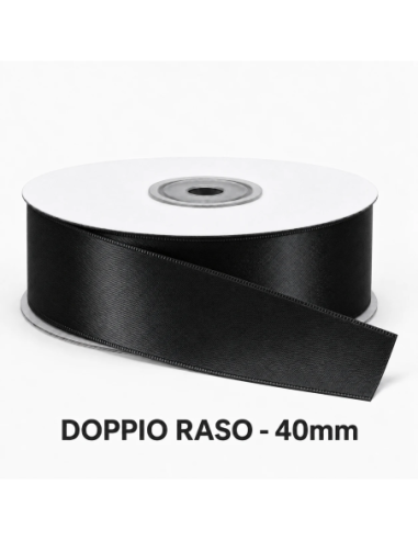 Nastro Doppio Raso 38 mm x 50 m - Nero - bobina