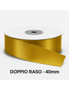 Nastro Doppio Raso 38 mm x 50 m - Oro - bobina
