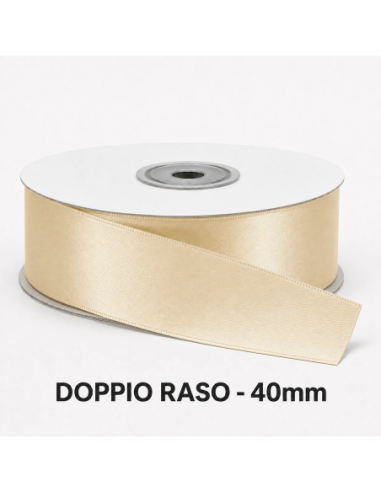 Nastro Doppio Raso 38 mm x 50 m - Panna - bobina
