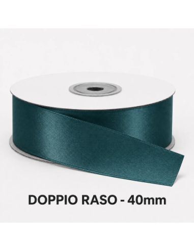 Nastro Doppio Raso 38 mm x 50 m - Petrolio - bobina