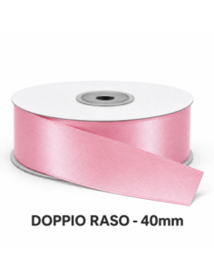 Nastro Doppio Raso 38 mm x 50 m - Rosa - bobina