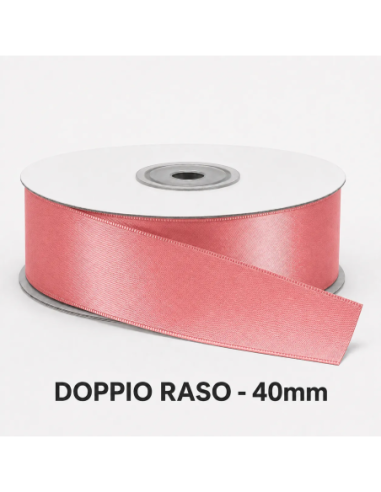Nastro Doppio Raso 38 mm x 50 m - Rosa Antico - bobina
