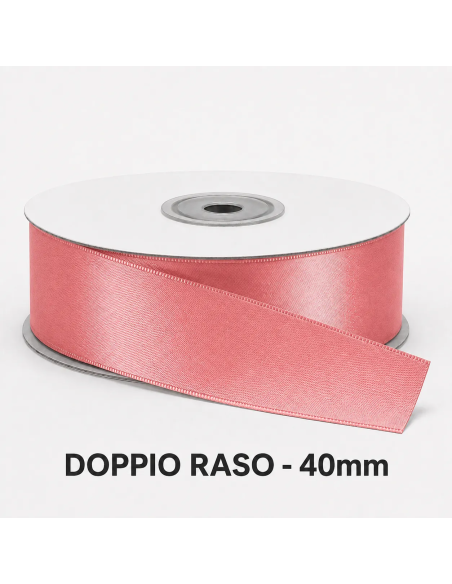 Nastro Doppio Raso 38 mm x 50 m - Rosa Antico - bobina
