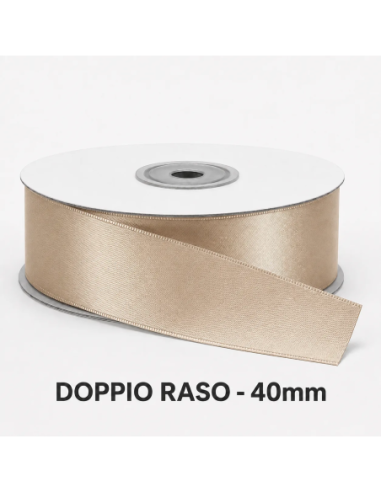 Nastro Doppio Raso 38 mm x 50 m - Vaniglia - bobina