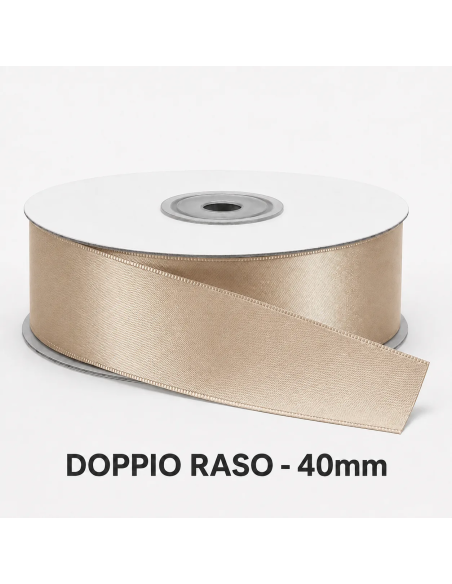 Nastro Doppio Raso 38 mm x 50 m - Vaniglia - bobina