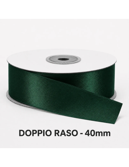 Nastro Doppio Raso 38 mm x 50 m - Verde Bottiglia - bobina