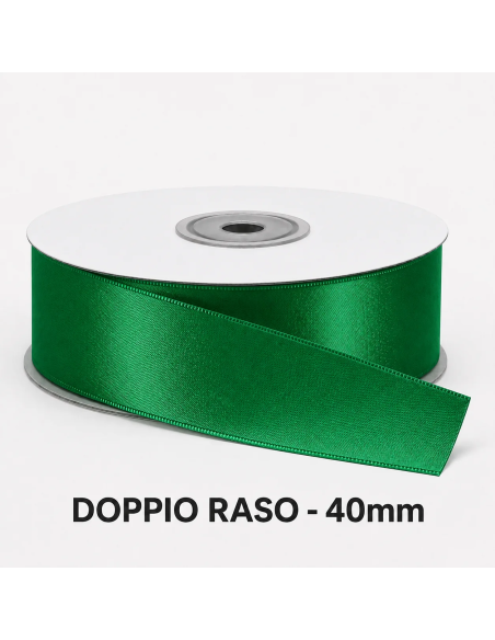 Nastro Doppio Raso 38 mm x 50 m - Verde Smeraldo - bobina