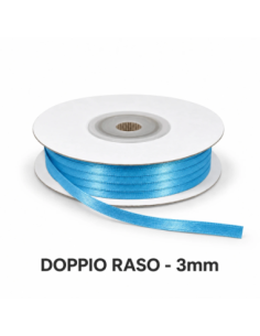 Nastro Doppio Raso 3 mm x 50 m - Avion Blue - bobina