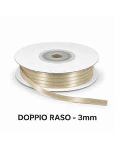 Nastro Doppio Raso 3 mm x 50 m - Beige - bobina