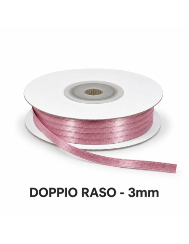 Nastro Doppio Raso 3 mm x 50 m - Cipolla - bobina