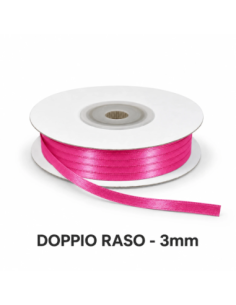 Nastro Doppio Raso 3 mm x 50 m - Fucsia - bobina