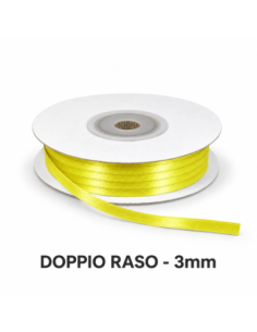 Nastro Doppio Raso 3 mm x 50 m - Giallo - bobina