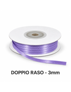 Nastro Doppio Raso 3 mm x 50 m - Lilla - bobina