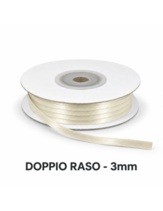 Nastro Doppio Raso 3 mm x 50 m - Naturale - bobina