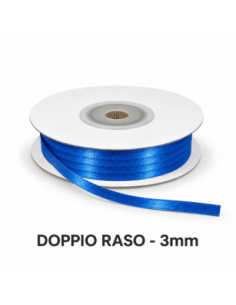 Nastro Doppio Raso 3 mm x 50 m - New Blue - bobina