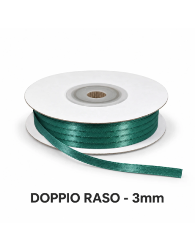 Nastro Doppio Raso 3 mm x 50 m - Petrolio - bobina