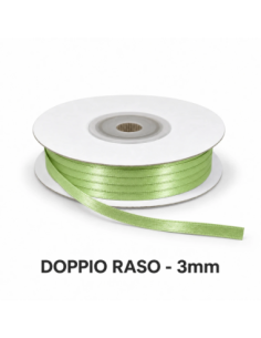 Nastro Doppio Raso 3 mm x 50 m - Pistacchio - bobina