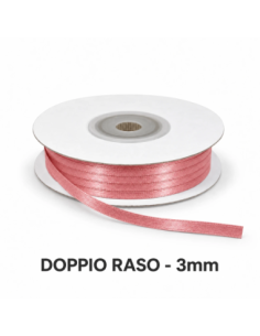 Nastro Doppio Raso 3 mm x 50 m - Rosa Antico - bobina