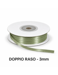 Nastro Doppio Raso 3 mm x 50 m - Salvia - bobina