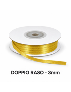 Nastro Doppio Raso 3 mm x 50 m - Senape - bobina