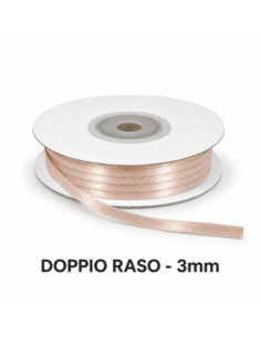 Nastro Doppio Raso 3 mm x 50 m - Skin - bobina