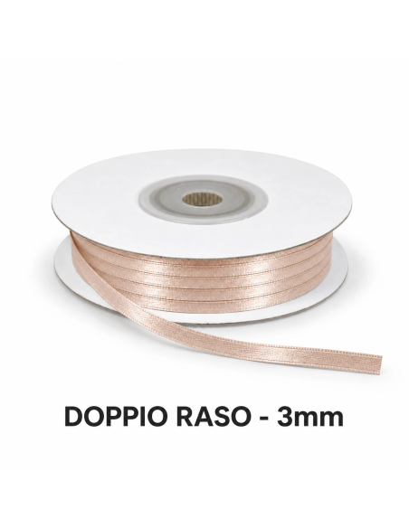 Nastro Doppio Raso 3 mm x 50 m - Skin - bobina