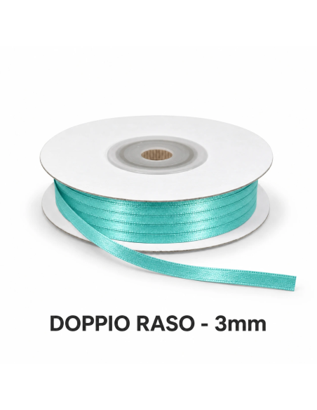 Nastro Doppio Raso 3 mm x 50 m - Tiffany - bobina