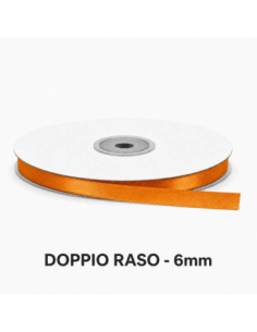 Nastro Doppio Raso 6 mm x 50 m - Arancio - bobina