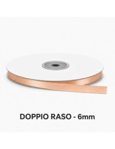 Nastro Doppio Raso 6 mm x 50 m - Cipria - bobina
