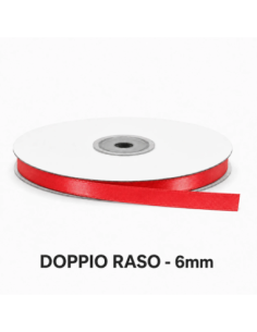 Nastro Doppio Raso 6 mm x 50 m - Geranio - bobina