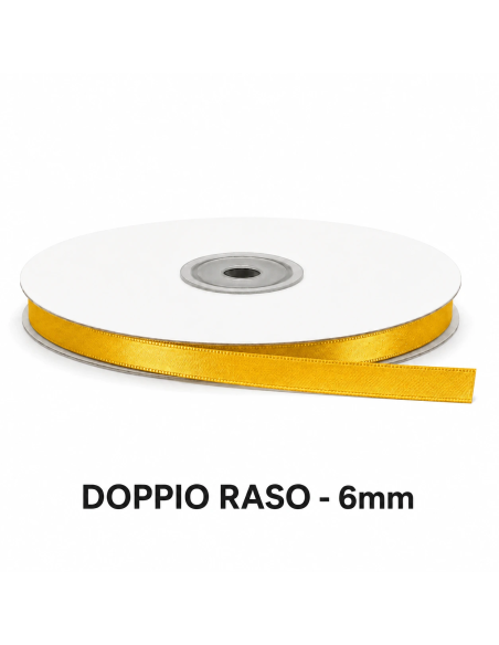 Nastro Doppio Raso 6 mm x 50 m - Girasole - bobina