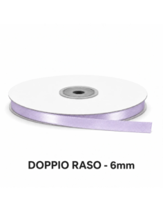 Nastro Doppio Raso 6 mm x 50 m - Glicine - bobina