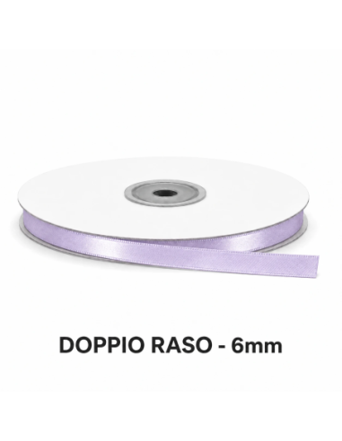 Nastro Doppio Raso 6 mm x 50 m - Glicine - bobina