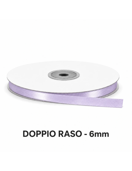 Nastro Doppio Raso 6 mm x 50 m - Glicine - bobina