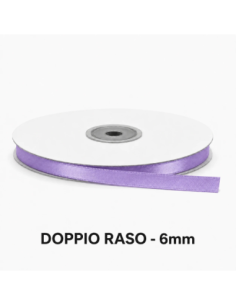 Nastro Doppio Raso 6 mm x 50 m - Lilla - bobina