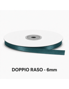 Nastro Doppio Raso 6 mm x 50 m - Petrolio - bobina