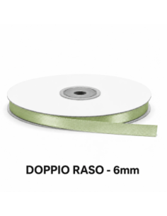 Nastro Doppio Raso 6 mm x 50 m - Pistacchio - bobina