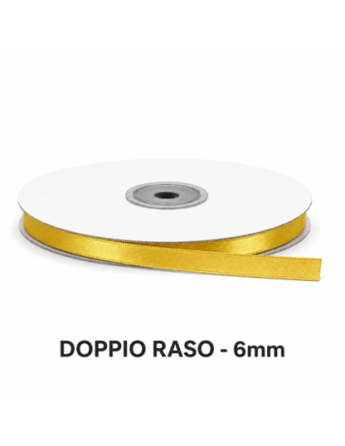 Nastro Doppio Raso 6 mm x 50 m - Senape - bobina