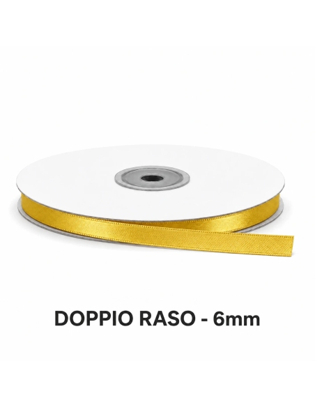 Nastro Doppio Raso 6 mm x 50 m - Senape - bobina