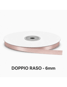Nastro Doppio Raso 6 mm x 50 m - Skin - bobina