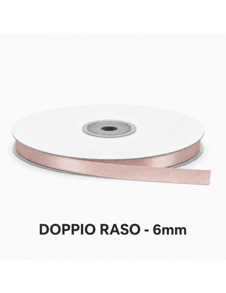 Nastro Doppio Raso 6 mm x 50 m - Skin - bobina
