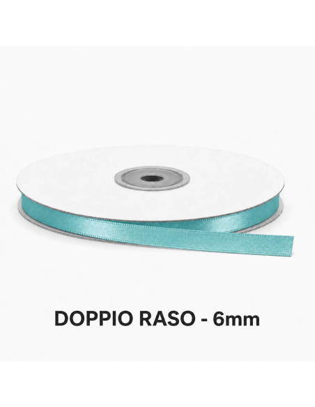 Nastro Doppio Raso 6 mm x 50 m - Tiffany - bobina