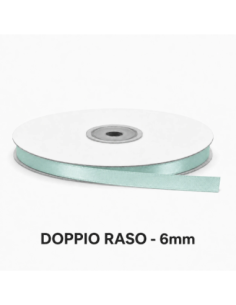 Nastro Doppio Raso 6 mm x 50 m - Verde Acqua - bobina