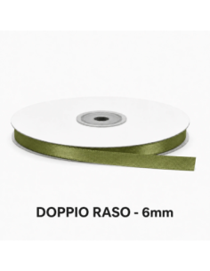 Nastro Doppio Raso 6 mm x 50 m - Verde - bobina