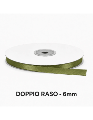 Nastro Doppio Raso 6 mm x 50 m - Verde - bobina